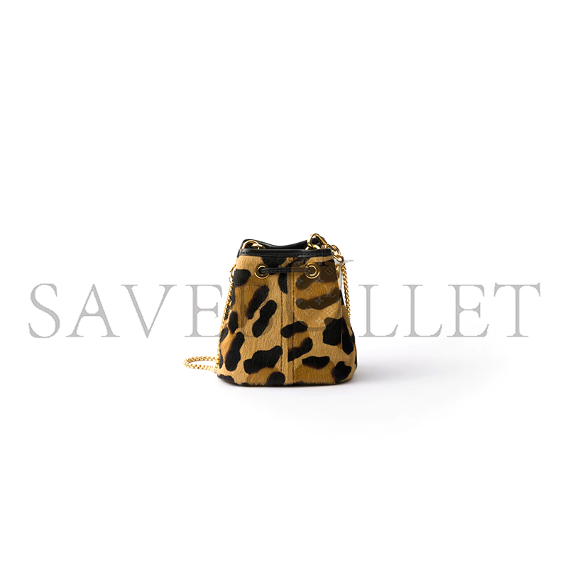 Pra*a printed leather mini pouch 1nr016 (9.5*9*6cm)